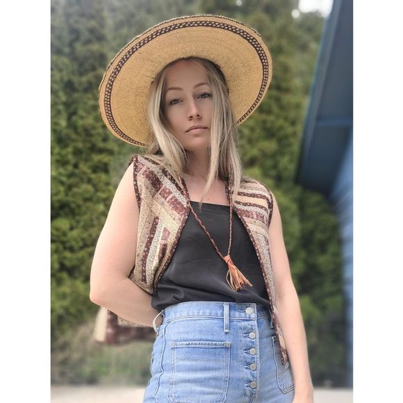 The Hester Handmade Quilted Cotton Vest Cottagecore Rustic Sz M - Picture 11 of 11